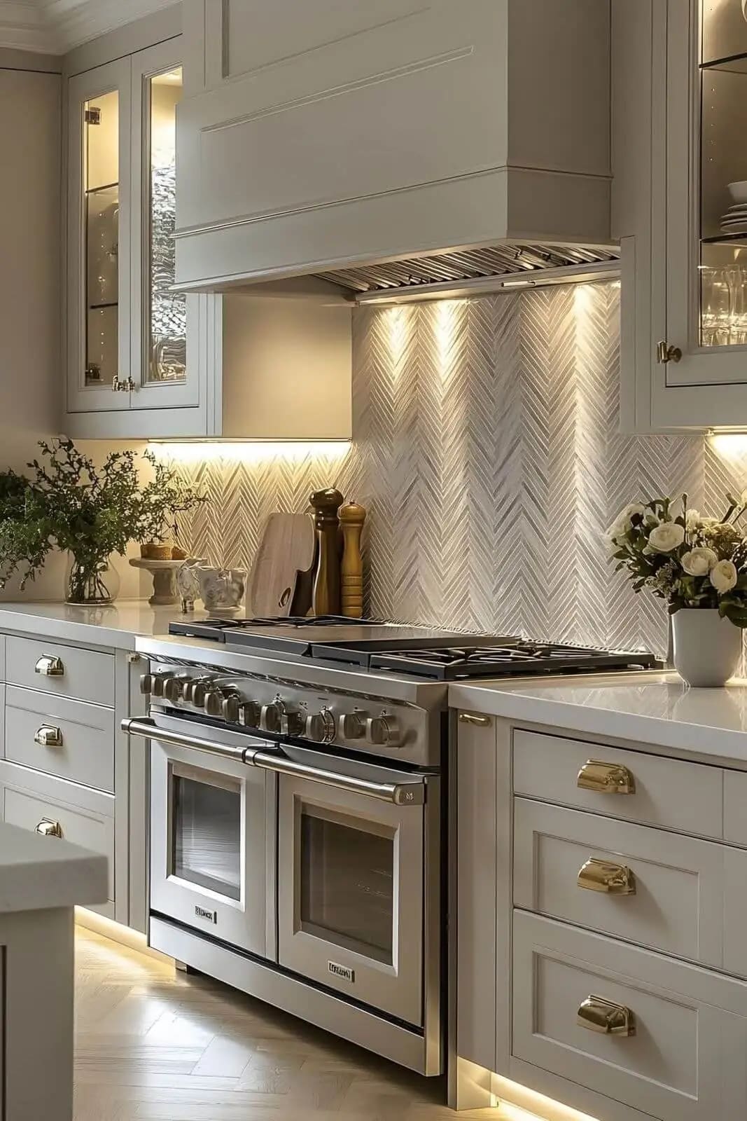 Backsplash: geometric double oven