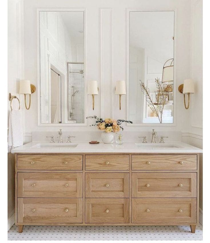 Bathroom remodel: classic double vanity gold