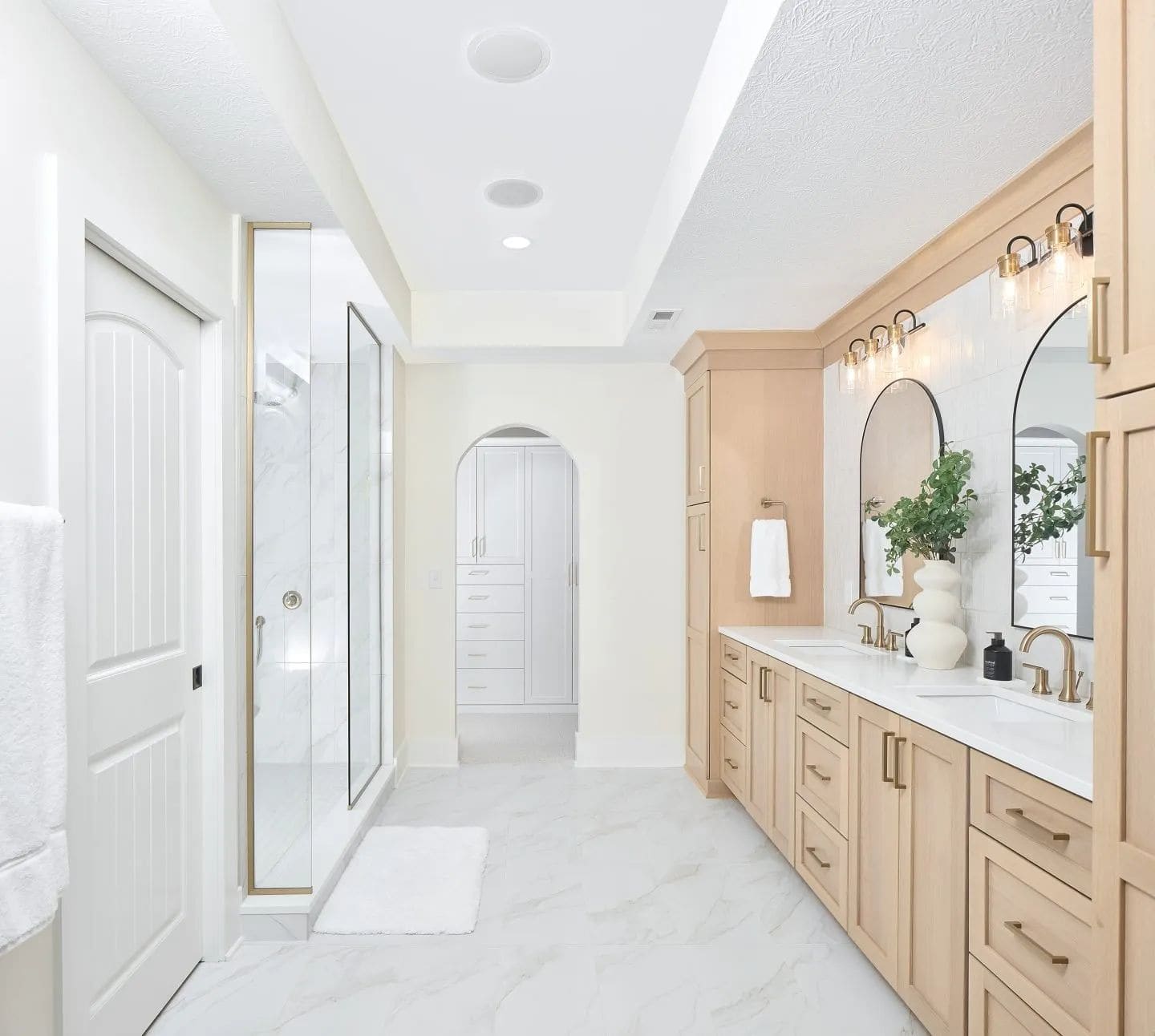 Bathroom remodel: double vanity wide view