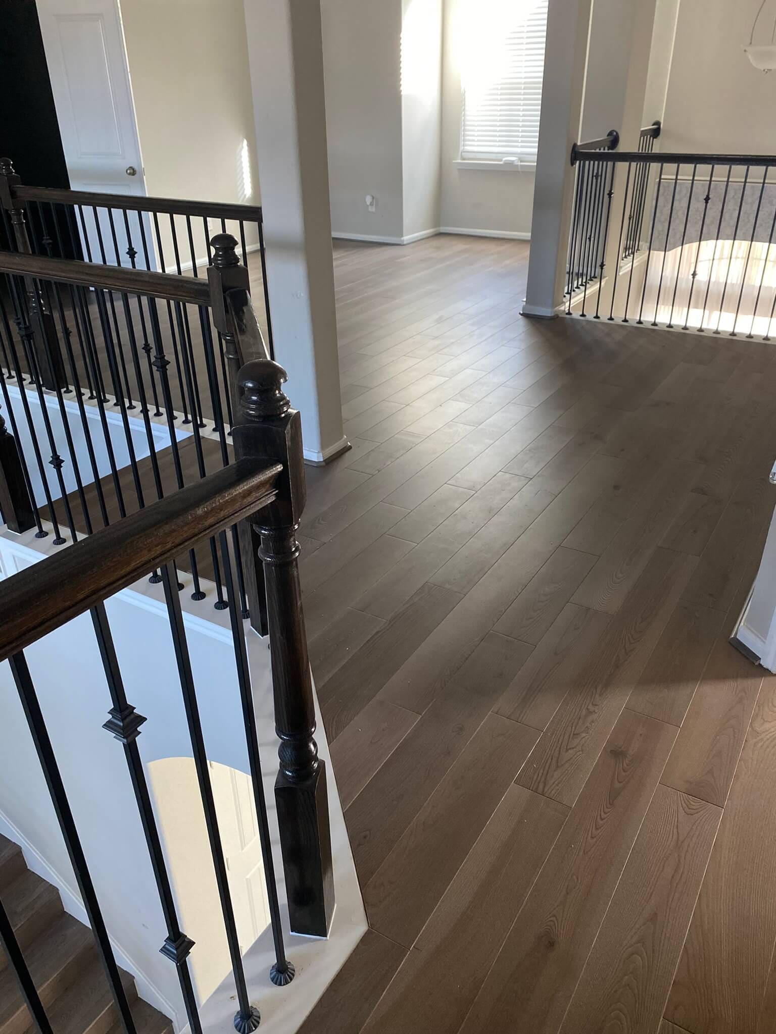Flooring: stair landing hardwood