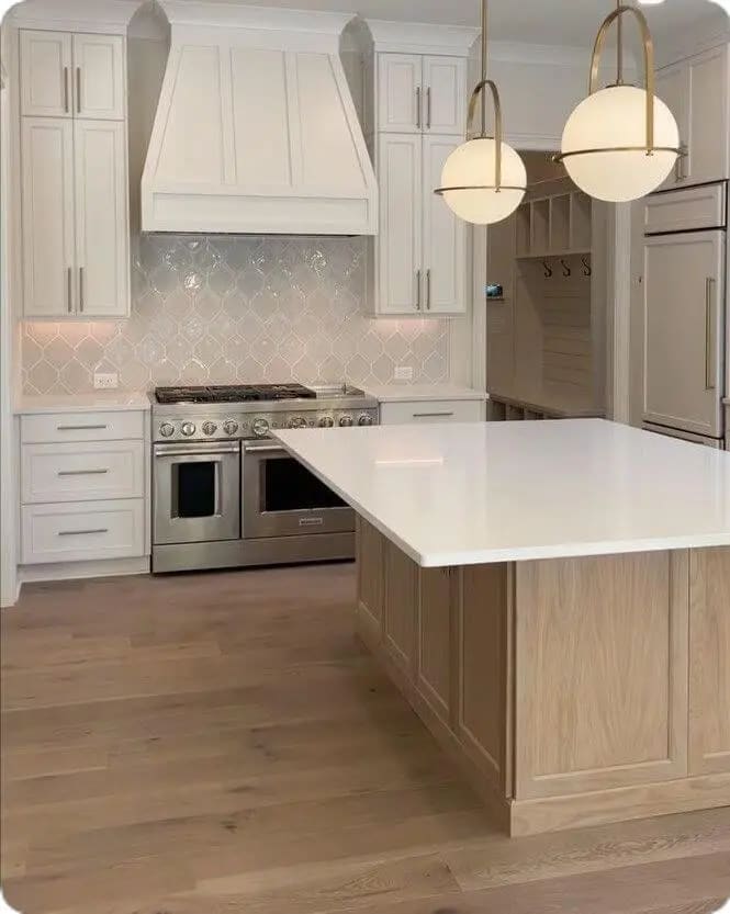 Kitchen remodel: globe pendant island
