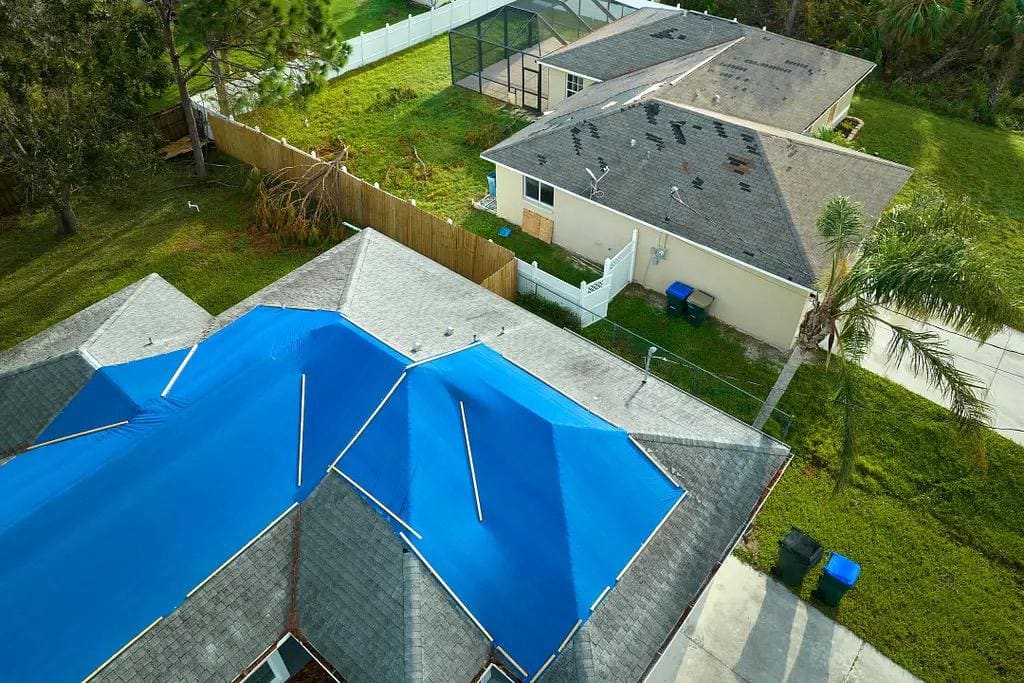 Emergency roofing: tarp partial roof