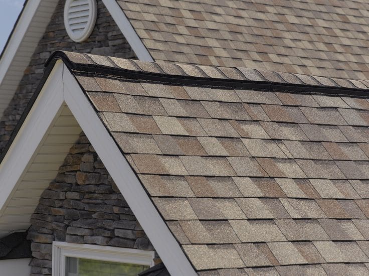 Roofing: gable stone veneer