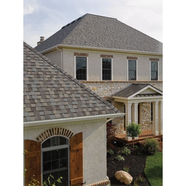 Roofing: two story stone home