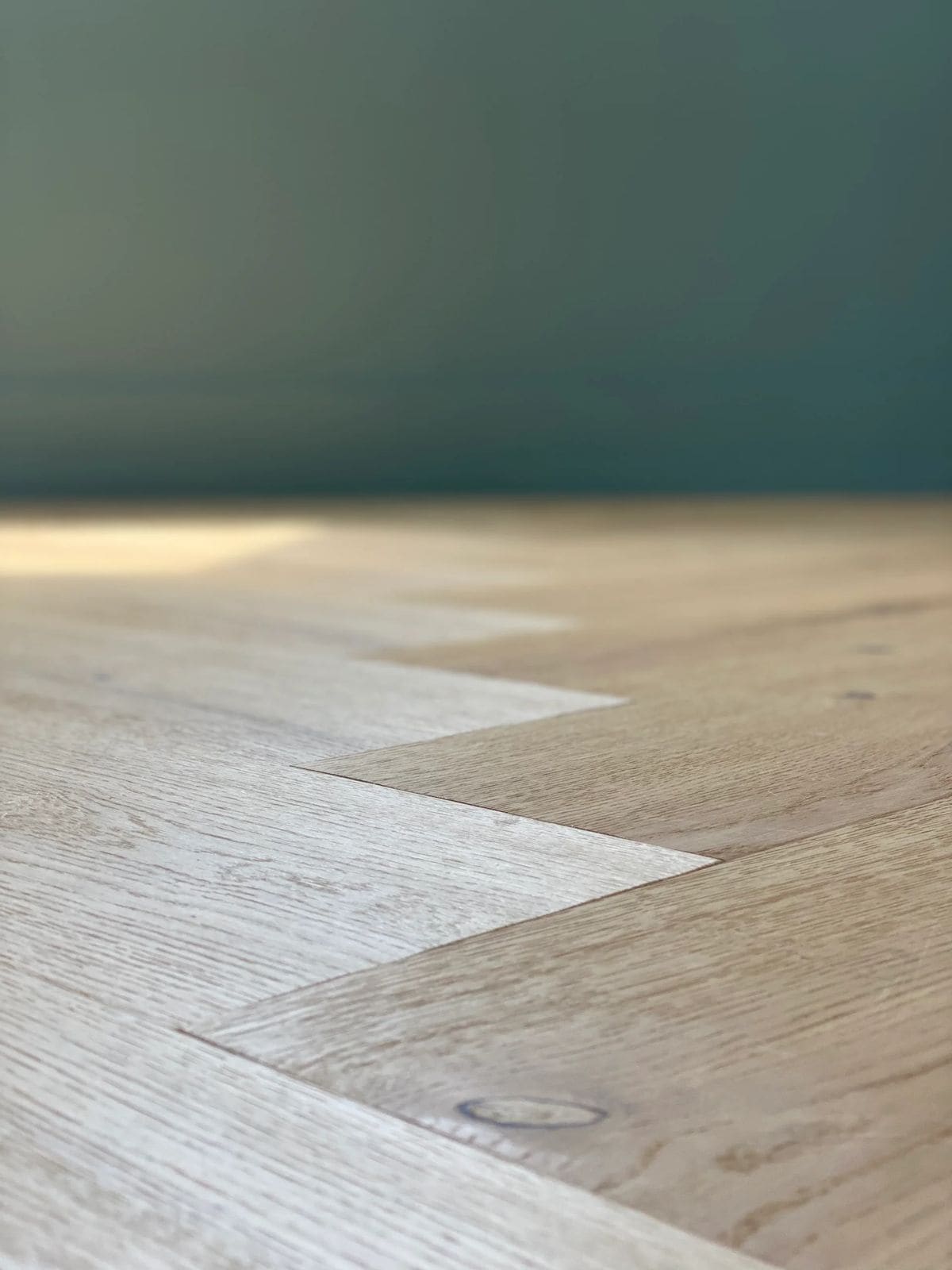 Chevron plank flooring detail